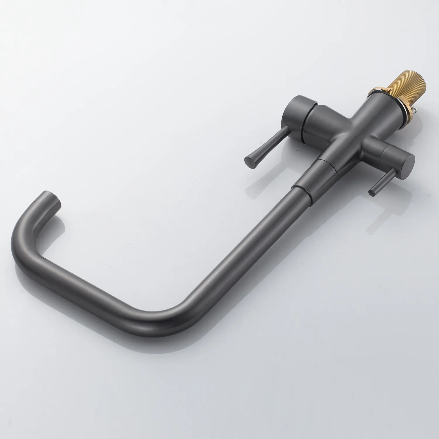 Смеситель для кухни с подключением фильтра Shevanik S528T, оружейная сталь