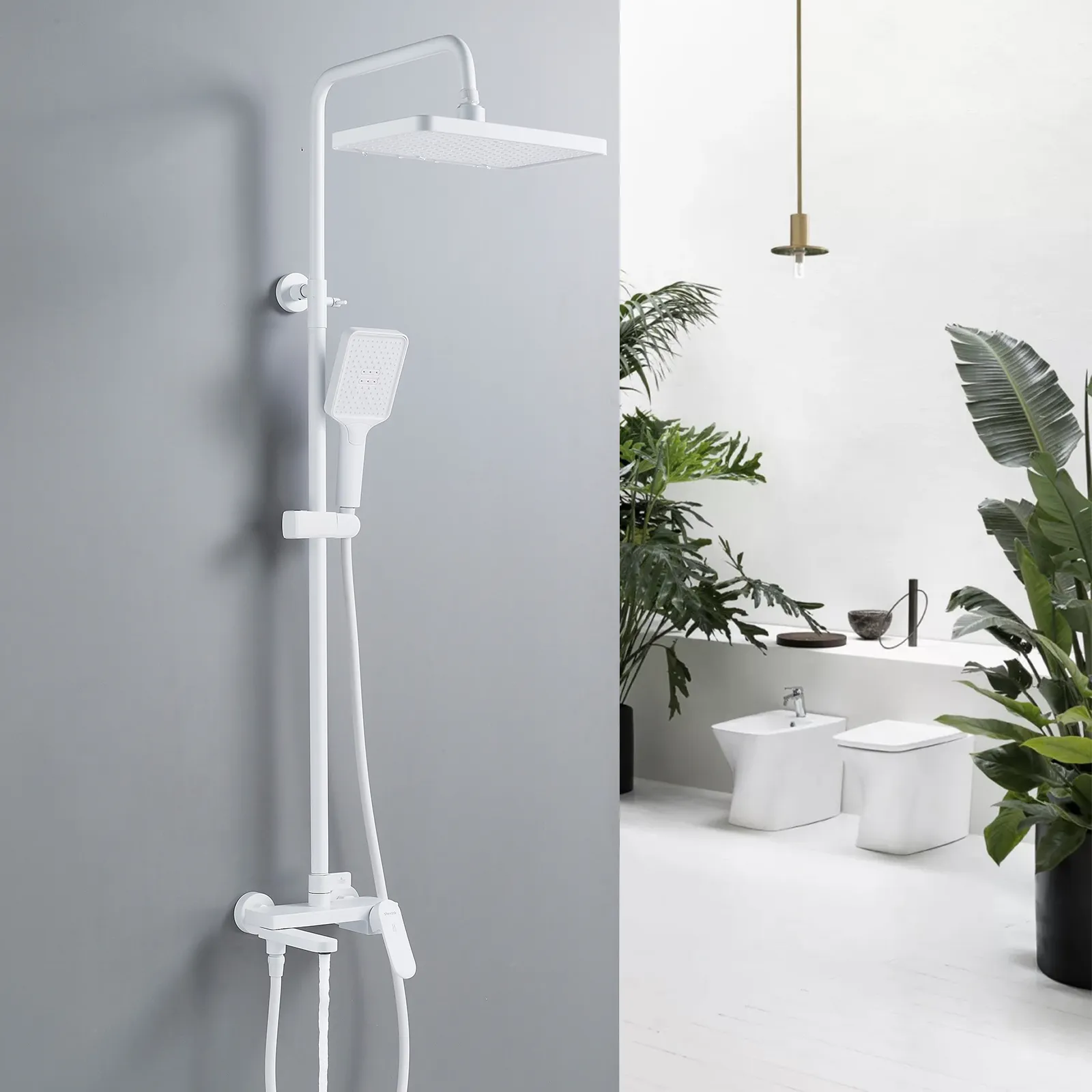 Душевая система Shevanik S4536C, белый