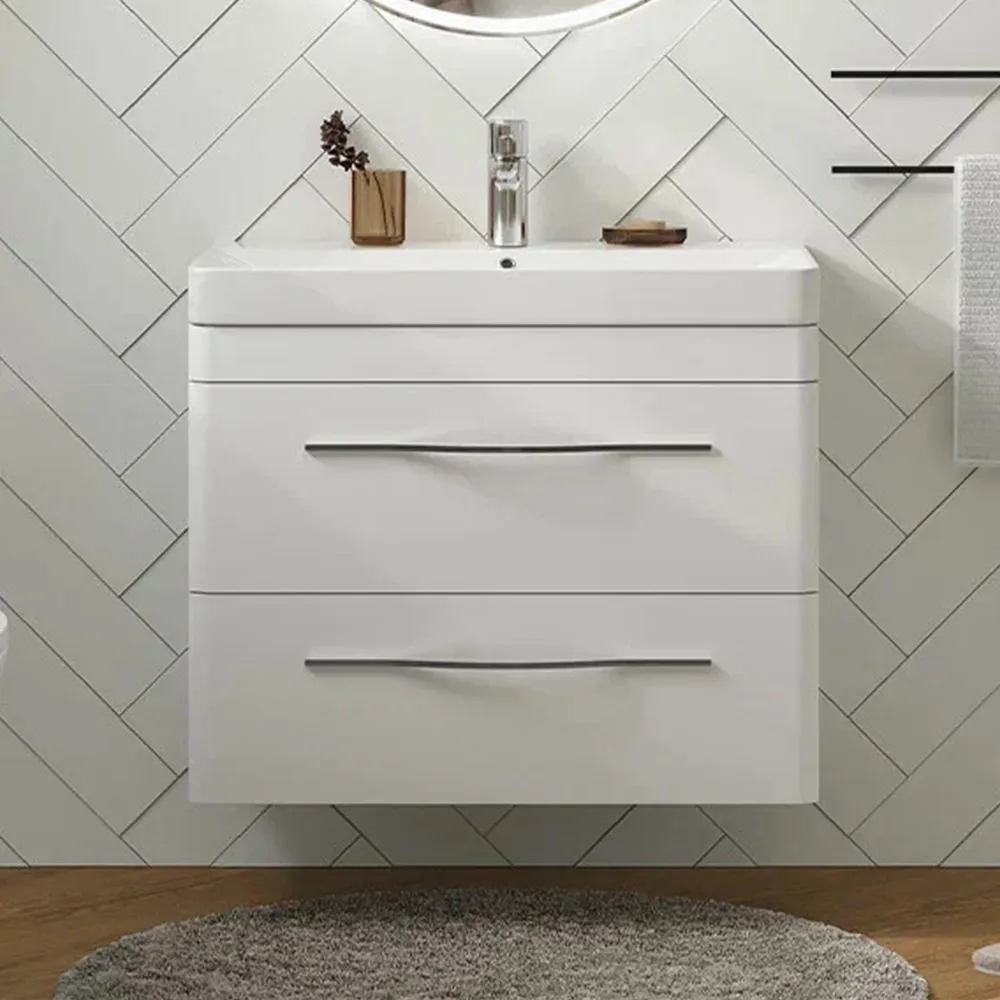 Тумба с раковиной подвесная Velvex Jill tp.JIL.9595.80.2Y белый матовый, 80 см