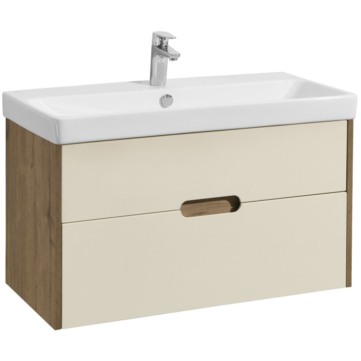 1A2544K0OLVG0 Набор Aquaton: 1A254401OLVG0 Тумба-умывальник Оливия 90 Дуб веллингтон/ 1WH501629 Раковина Адриана 90