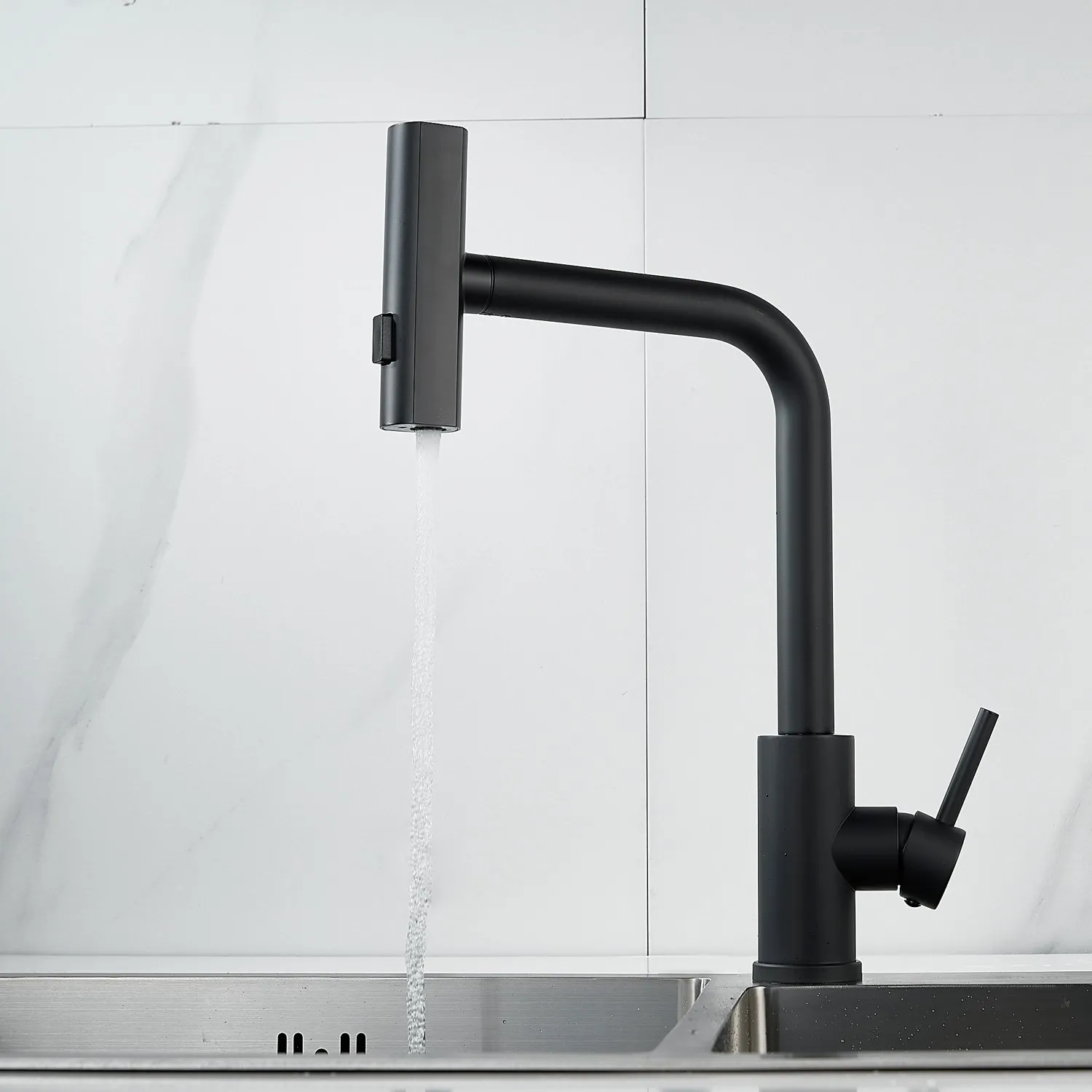 Смеситель для кухни с мультифункциональным изливом Raffine F203H, черный