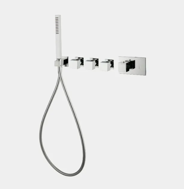 Смеситель для душа Fima Carlo Frattini Fimatherm, на 3 потребителя, никель брашированный (F3968X3SN)