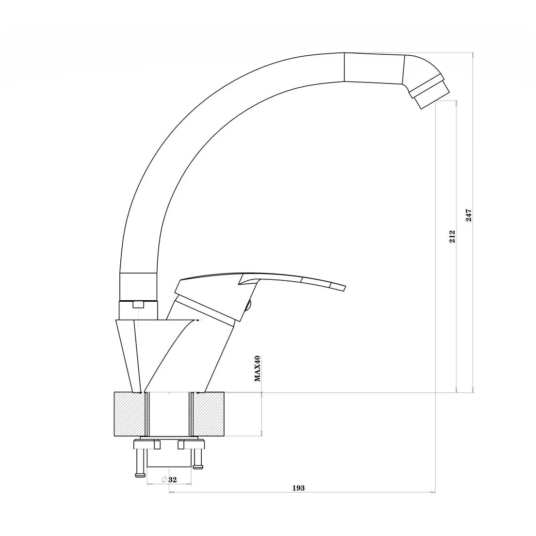 Смеситель для кухни Florentina МИРА 313.38H.1123.202, шампань