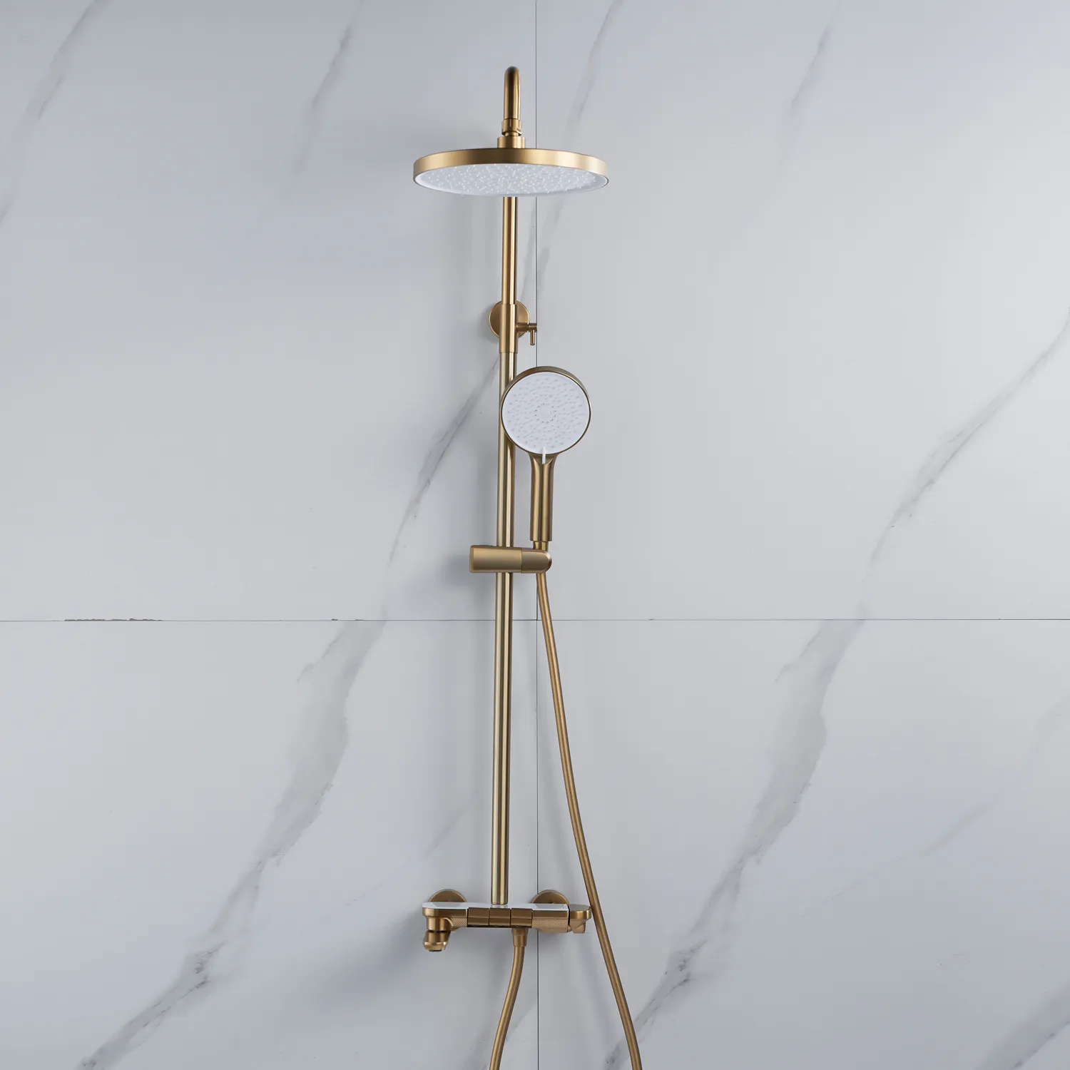 Душевая система Shevanik S4726G, золотой сатин