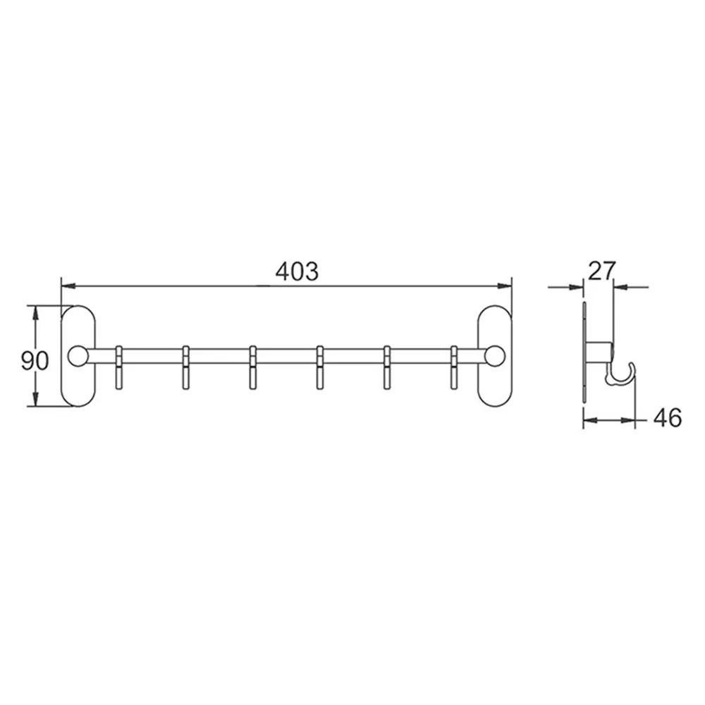 Планка с крючками FRAP F3816-6,