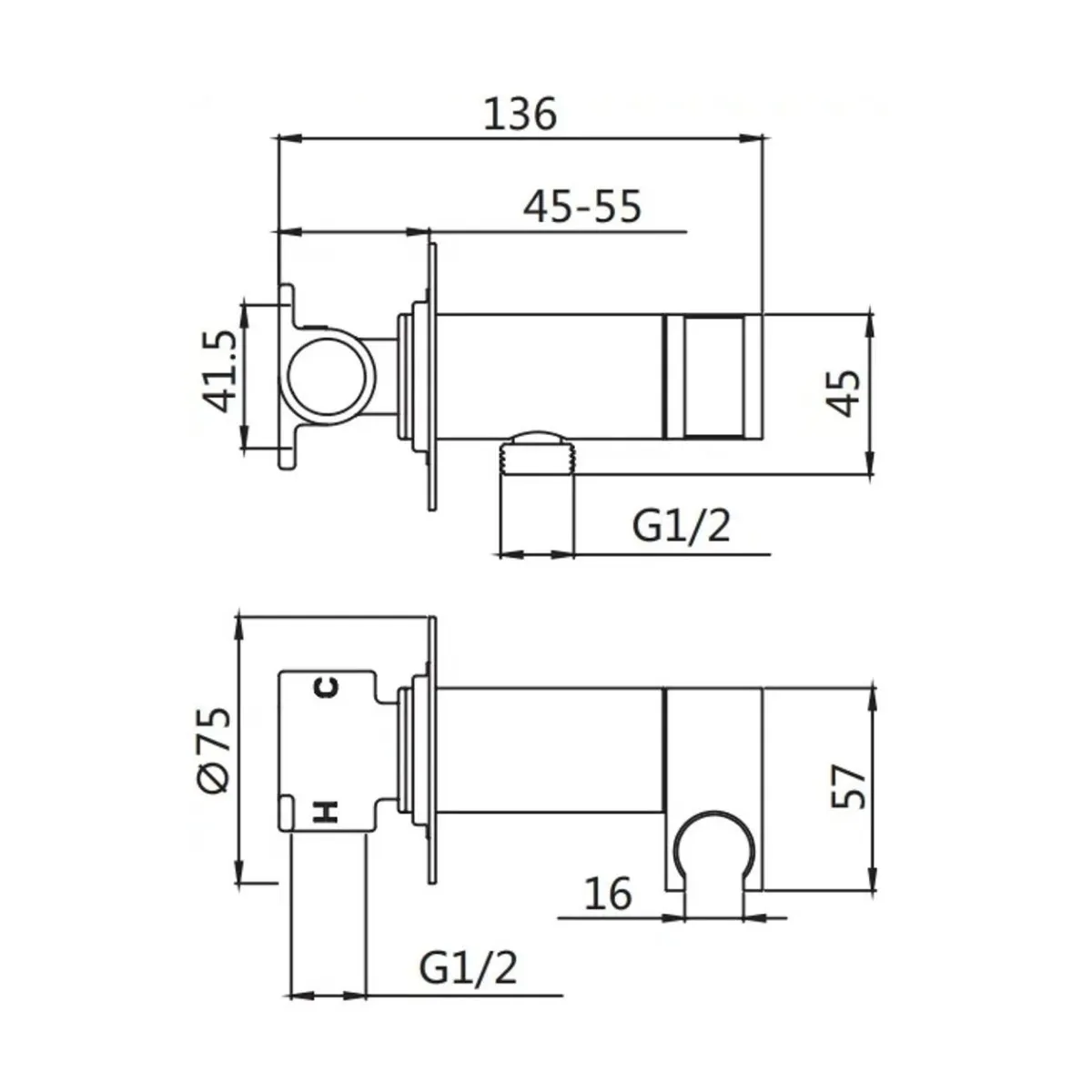 Гигиенический душ со смесителем Shevanik S147H, черный