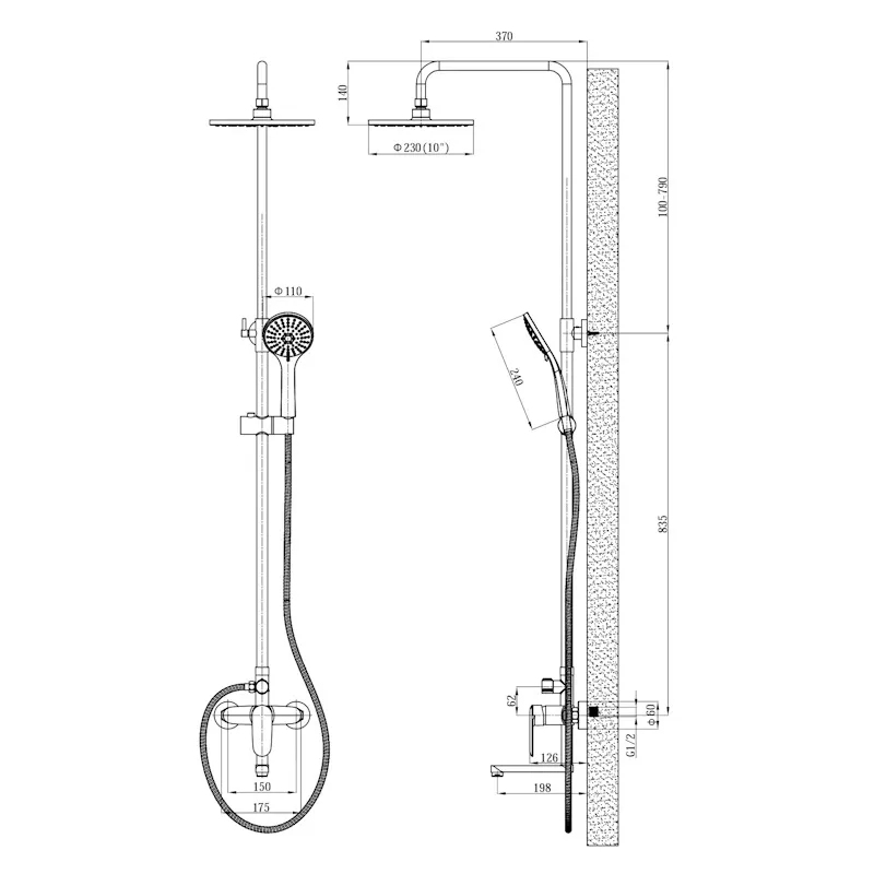 Душевая система Esko Lagos ST205LG, хром