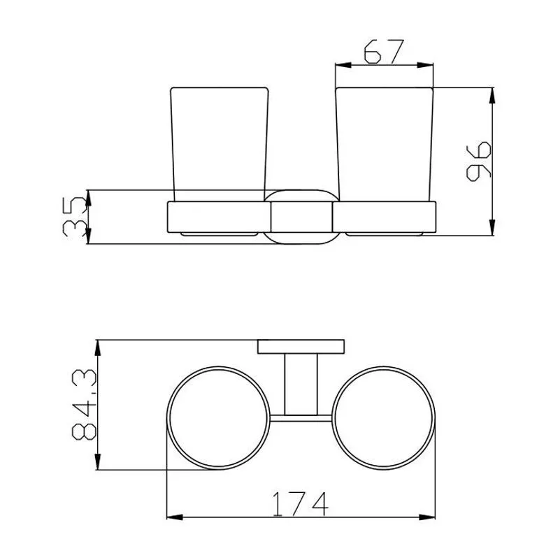 Стакан для ванной комнаты двойной Rav Slezak YUKON YUA0202CB, хром/белый