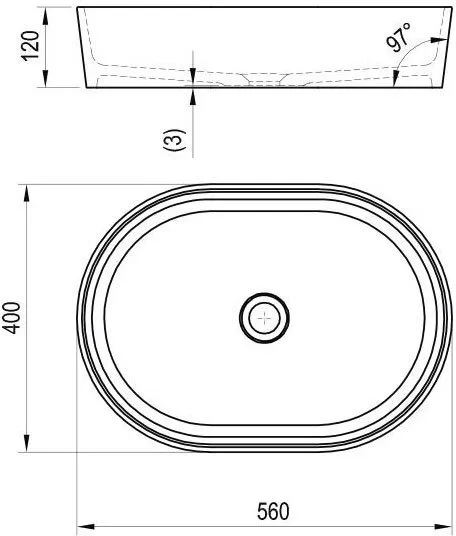 Умывальник Ravak Moon 2 без перелива XJN01300002