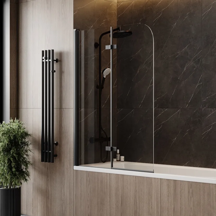 Шторка на ванну 100х140 см Maretti Valentina VA41R100140097-560, профиль черный