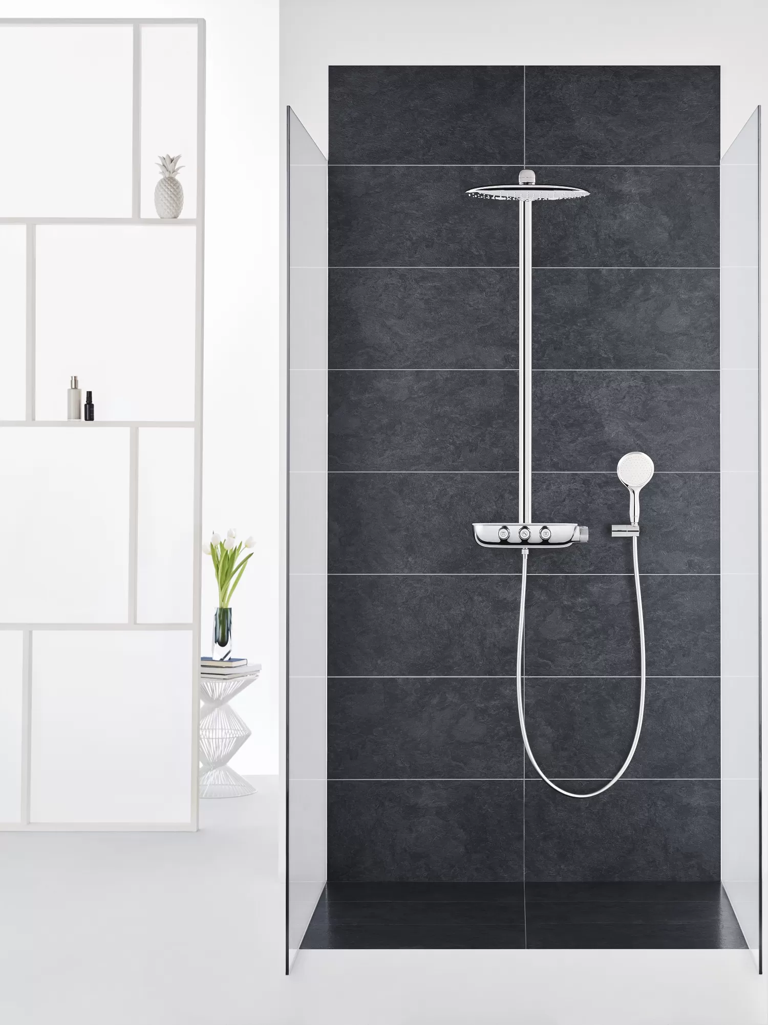 26250000 Rainshower SmartControl 360 DUO Душевая система с термостатическим смесителем для настенного монтажа, 3 режима верхнего душа, хром