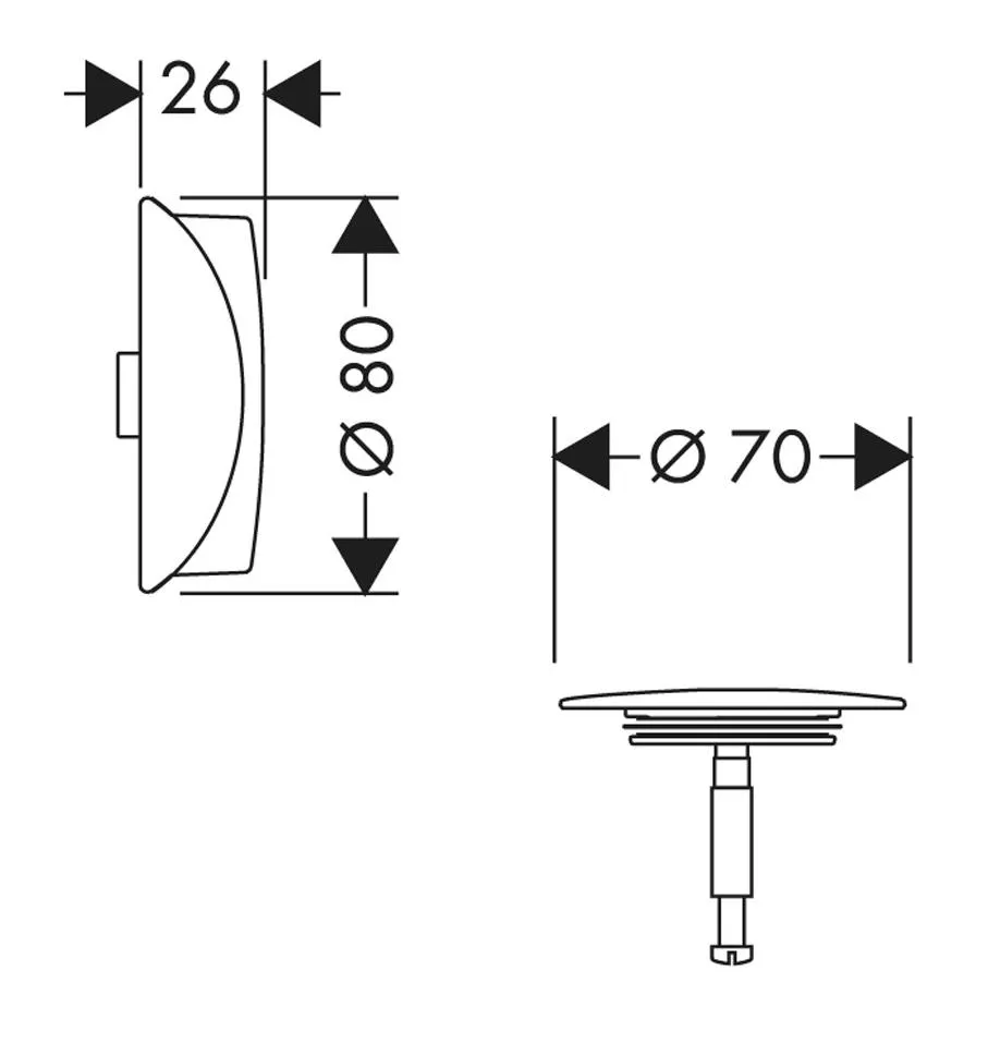 Внешняя часть набора Hansgrohe Flexaplus для слива и перелива 58185670, матовый черный