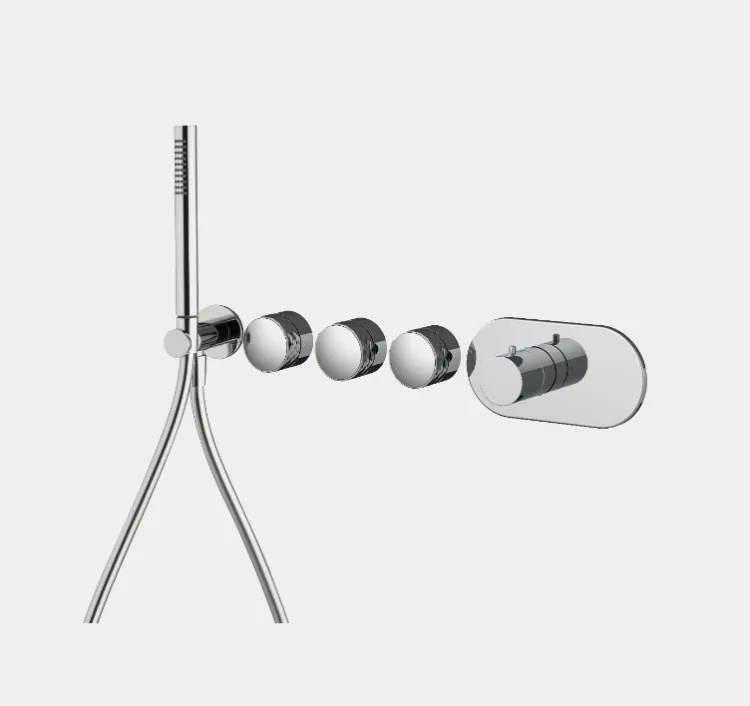 Смеситель для душа Fima Carlo Frattini Fimatherm, X Collection, на 3 потребителя, золото брашированное (F5628X3XOS)