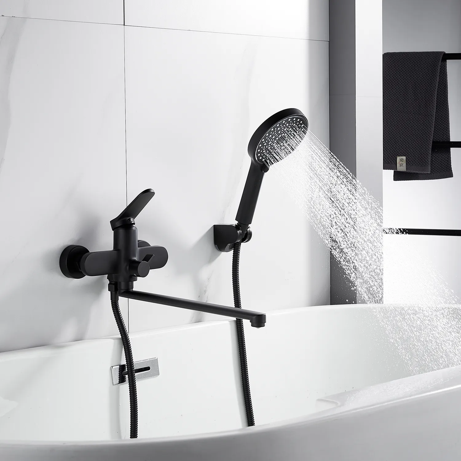 Смеситель для ванны Shevanik S4322H, черный