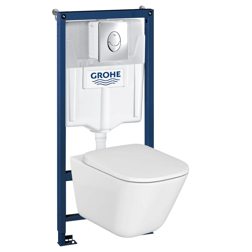 Комплект инсталляция и унитаз подвесной безободковый Grohe Rapid SL The Gap, белый (38721001R2)