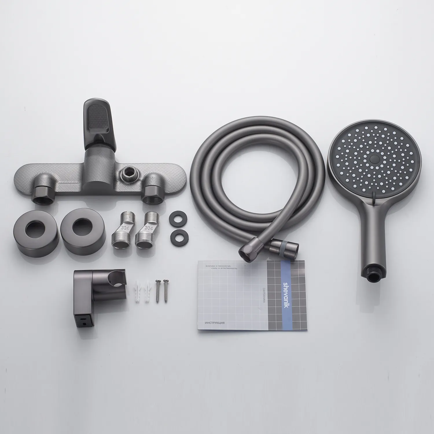 Смеситель для душа Shevanik S4716T, оружейная сталь