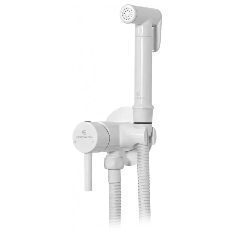Гигиенический душ со смесителем встраиваемый Grocenberg GB001W, белый