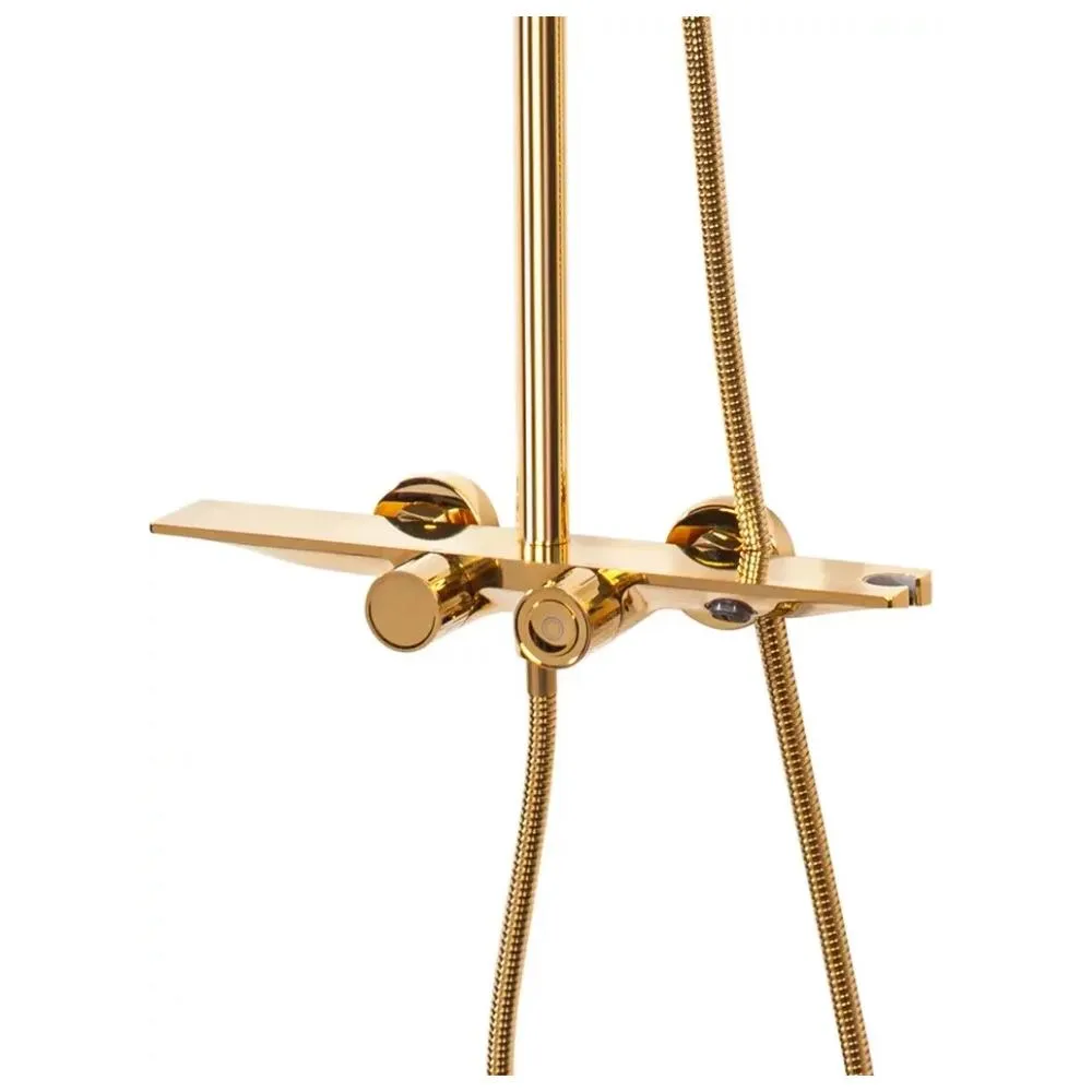 Душевая система с термостатом Hansberge H5055GO, золото