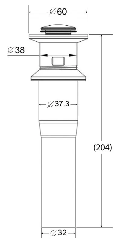 Донный клапан BelBagno, черный матовый (BB-PCU-03-NERO)