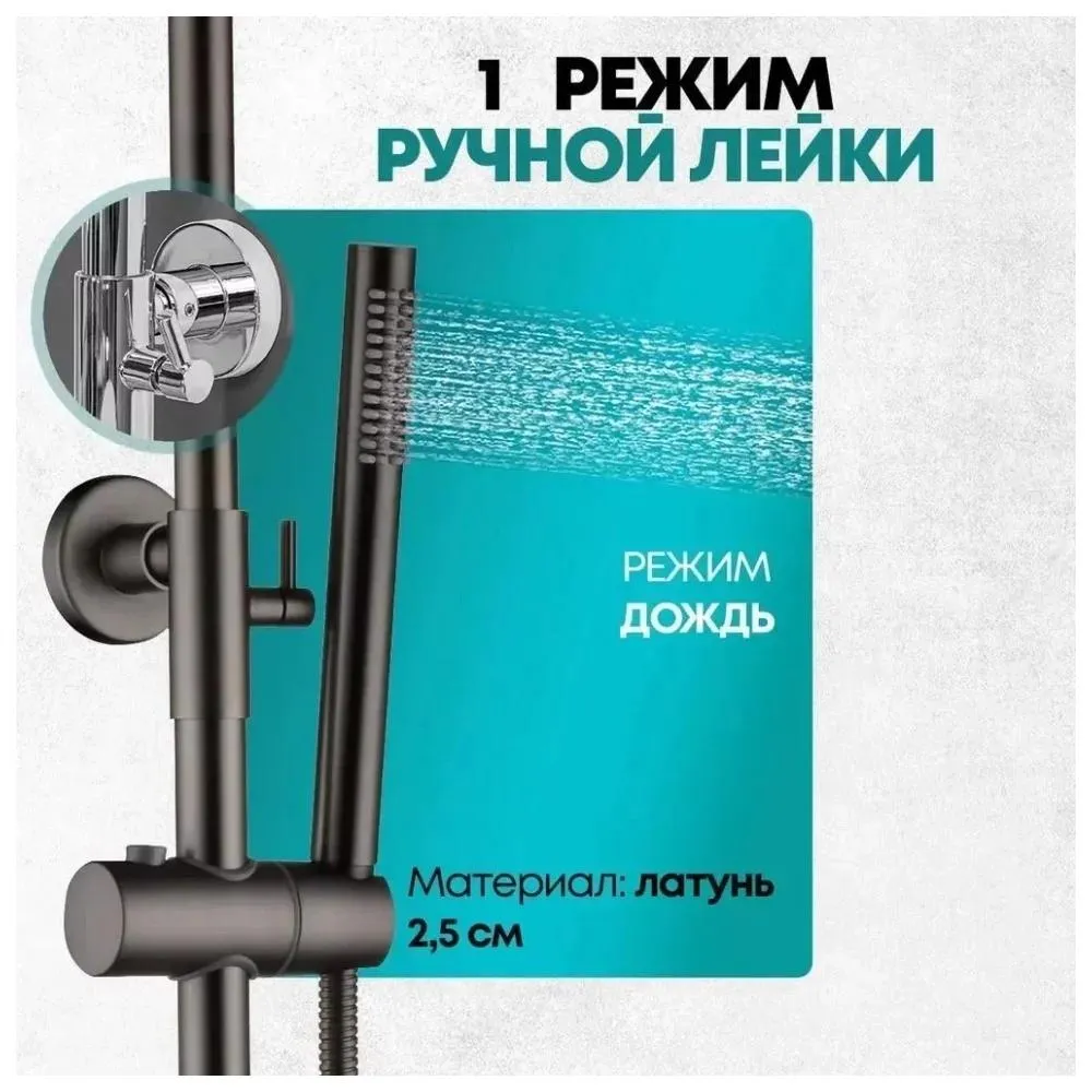 Душевая система Grocenberg GB7099BG, графит