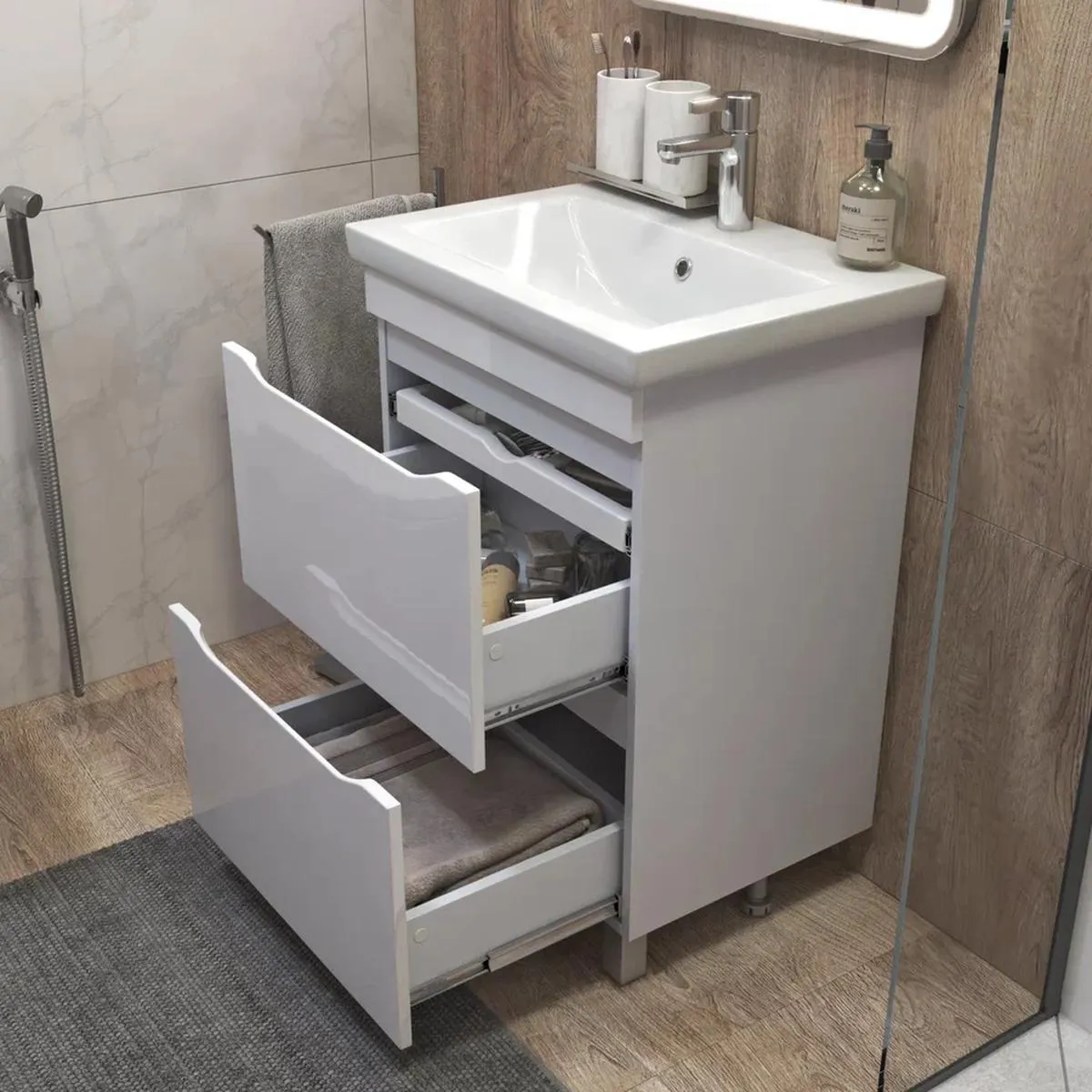 Тумба с раковиной напольная VIGO Grani 201, 60 см