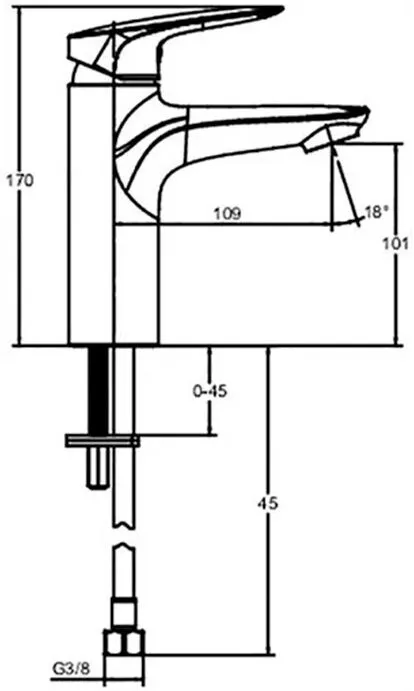Смеситель для раковины, без донного клапана Jacob Delafon E32908-CP