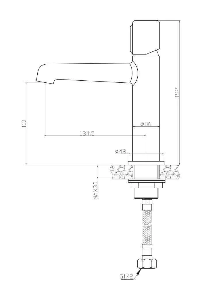 Смеситель для раковины BelBagno Uno, золото (UNO-LVM-ORO)