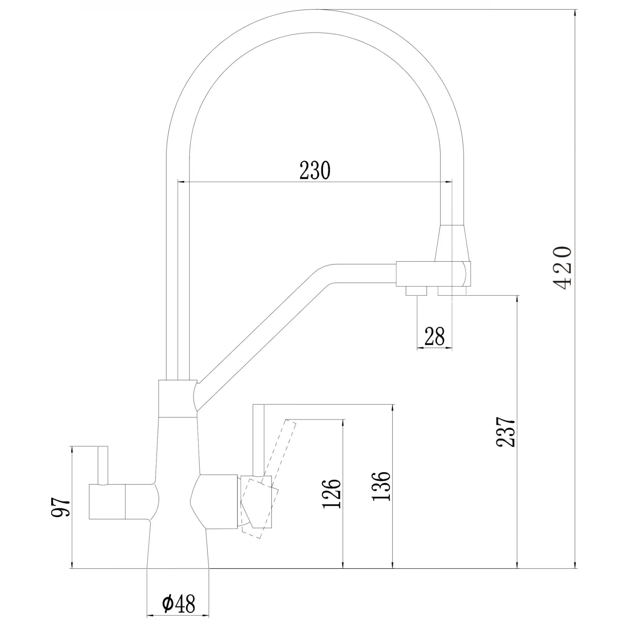 Смеситель для кухонной мойки под фильтр питьевой воды Fmark FS0662-H02