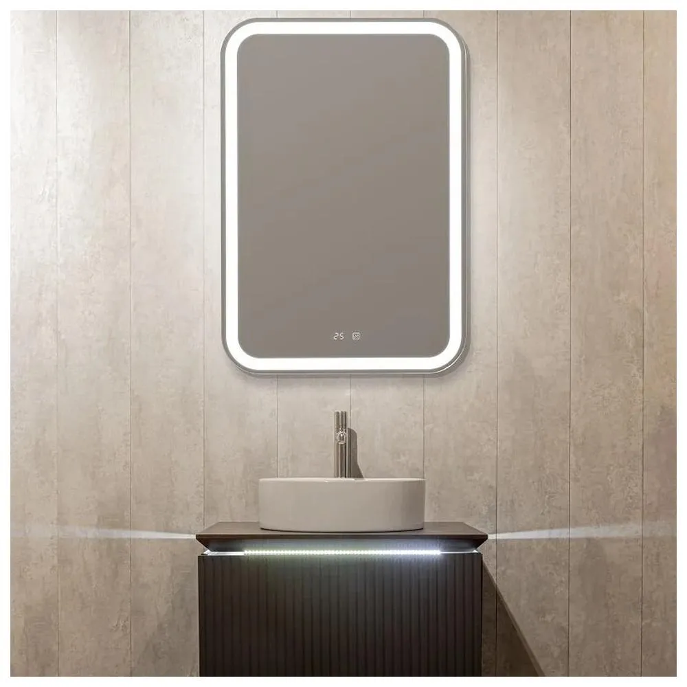 Зеркало Silver Mirrors Мальта 550х800 - 3 (подогрев, часы внешней настройки, сенсорный выключатель)