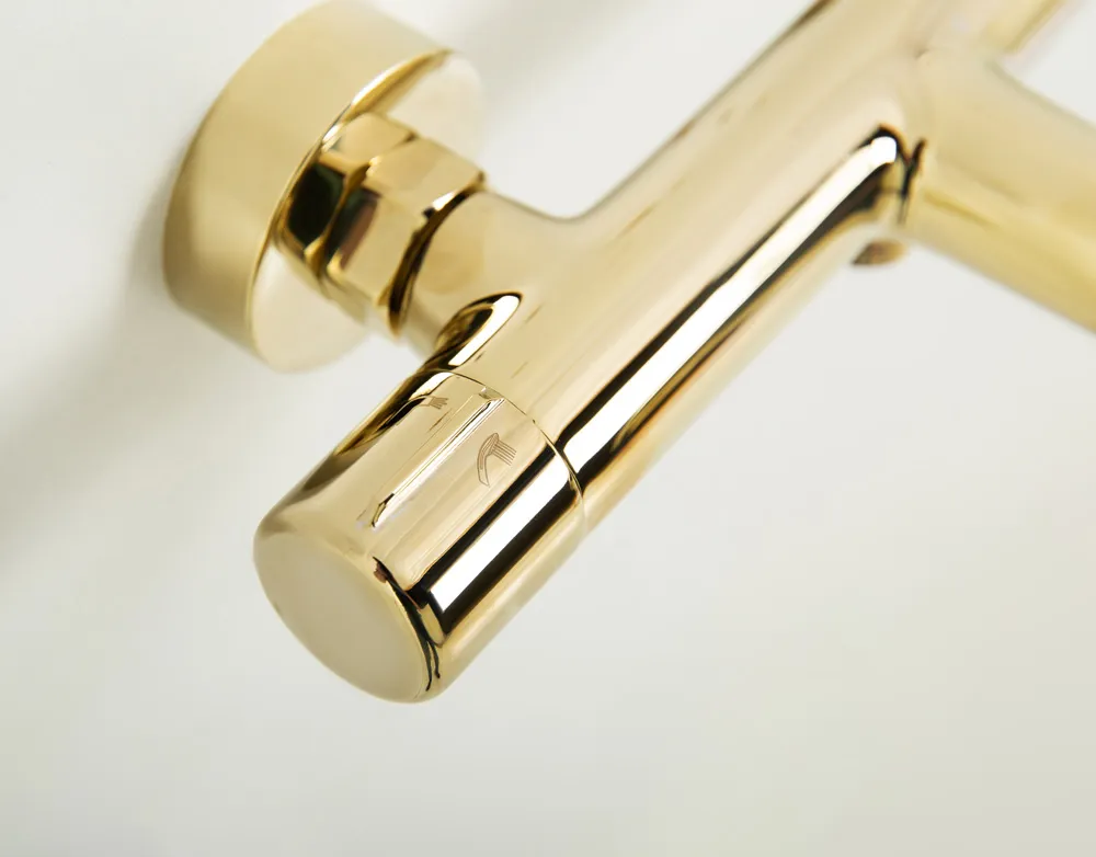 Смеситель для ванны и душа BelBagno Uno, золото (UNO-VASM-ORO)
