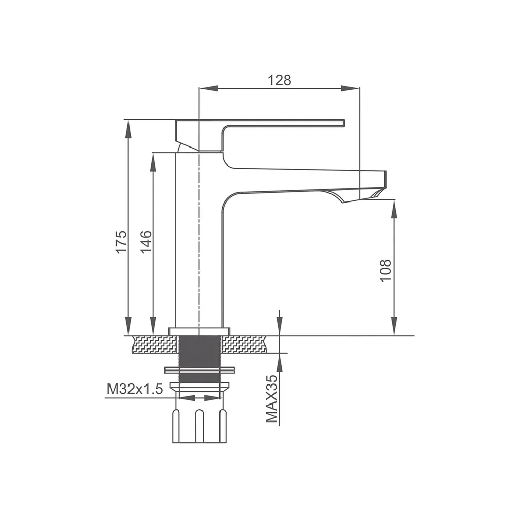 Смеситель для раковины Prohanss P65.10.09, графит
