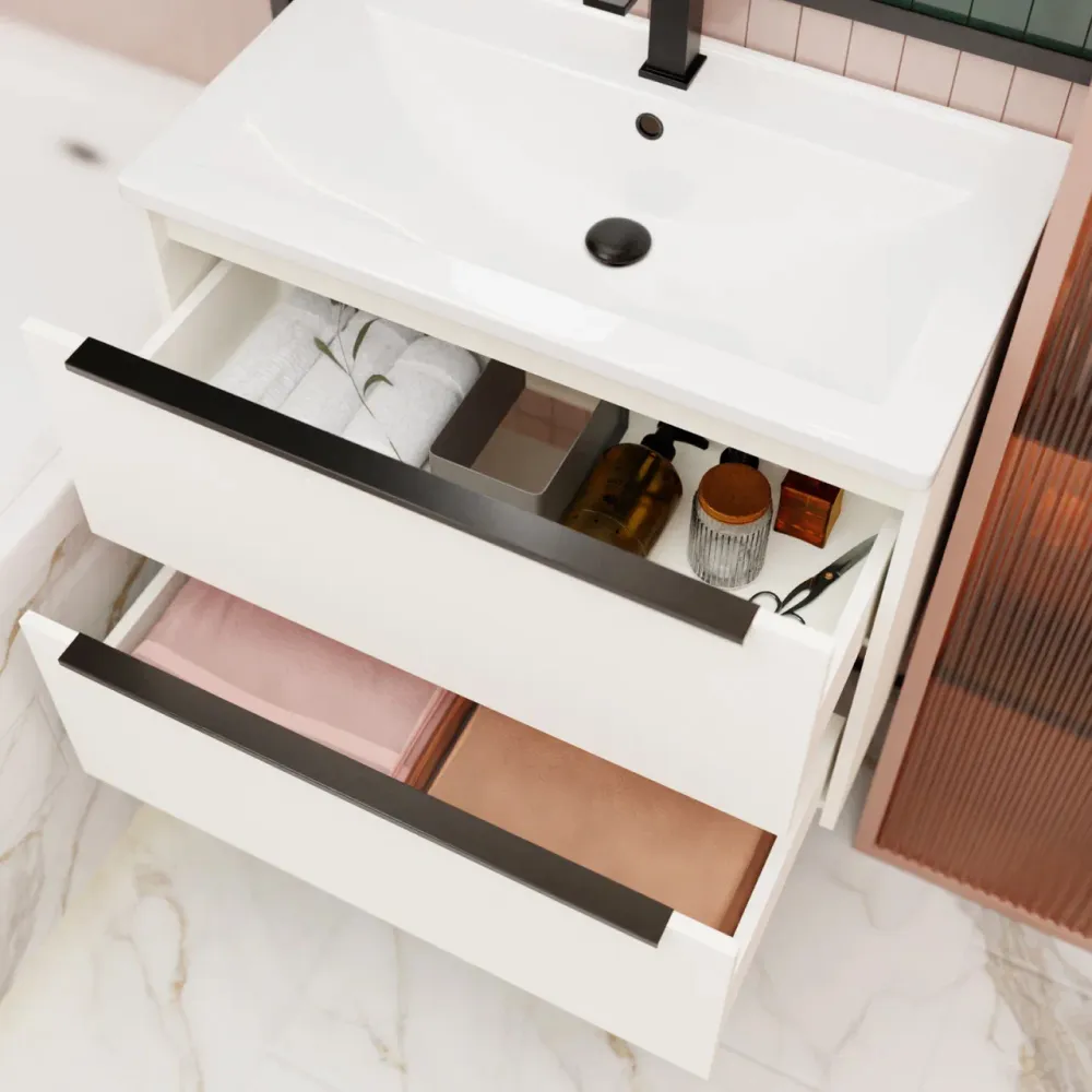 Тумба под раковину подвесная La Fenice Tesoro FNC-01-TES-PB-80-2, белый