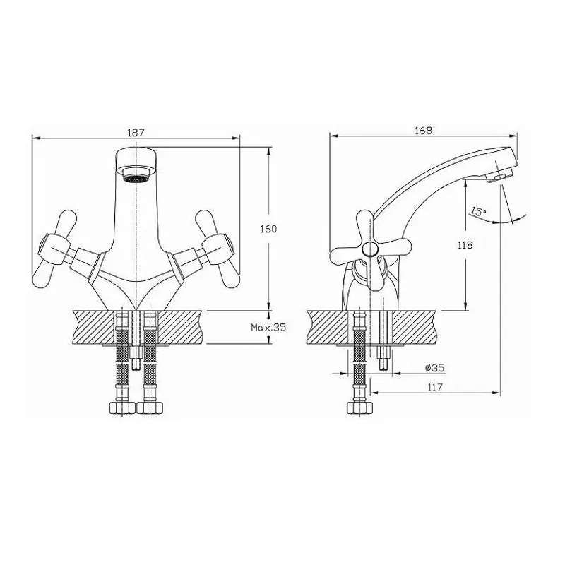 Смеситель для раковины D-Lin D110808, хром