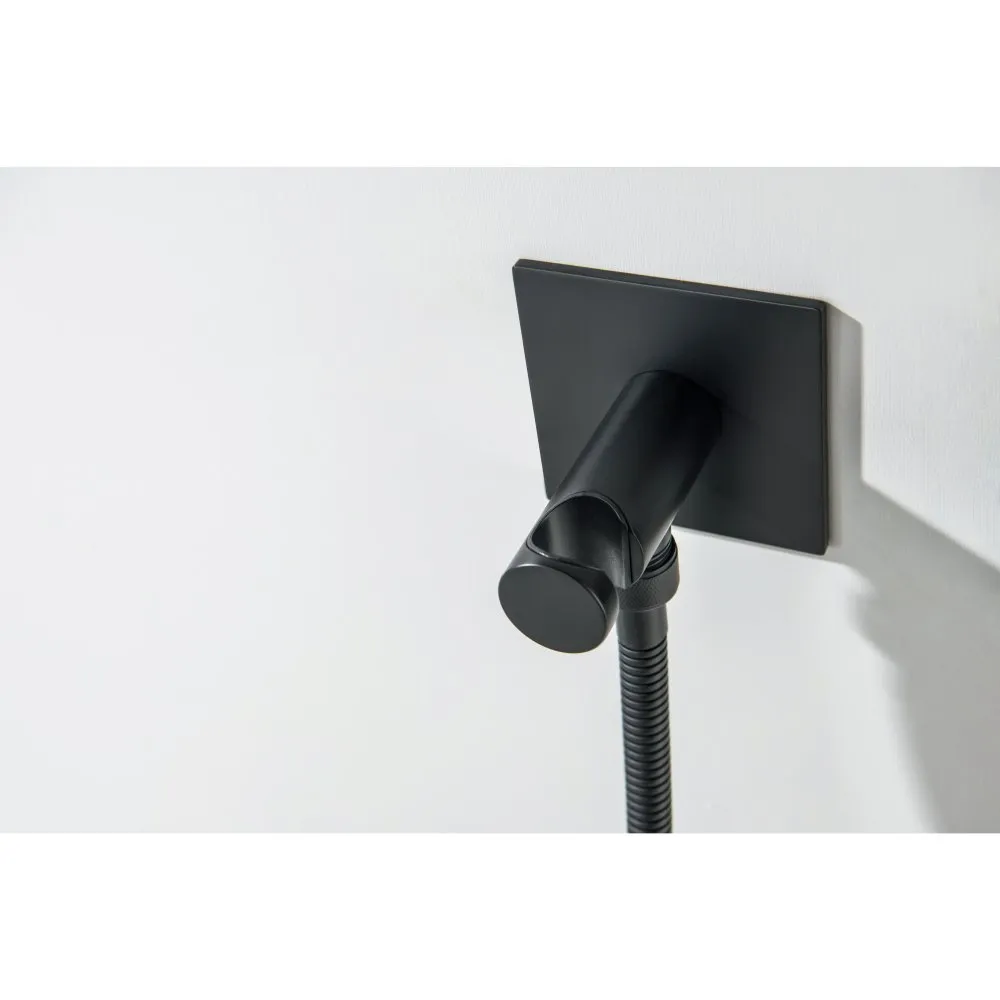 Комплект для гигиенического душа встроенный 2 отв. (смеситель + гигиеническая лейка + шланг) AQUATEK ОБЕРОН, матовый черный AQ1220MB