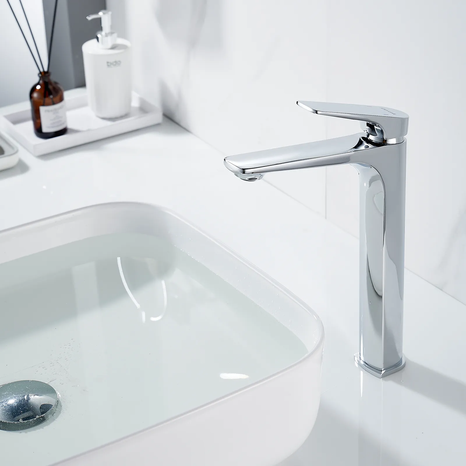 Смеситель для раковины высокий Shevanik S4211, хром