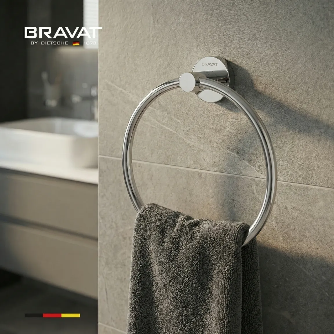 Держатель для полотенца кольцо BRAVAT (D7247C-SW)