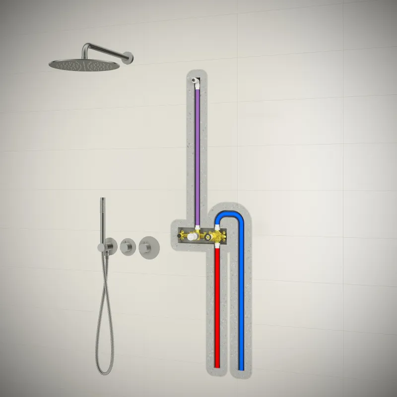 Душевая система встроенная с термостатом Timo Saona никель (SX-2359/13SM)