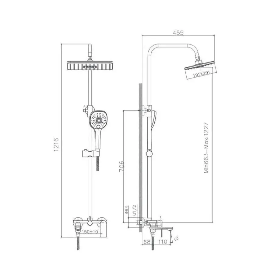 Душевая система Haiba HB23505-8, белый