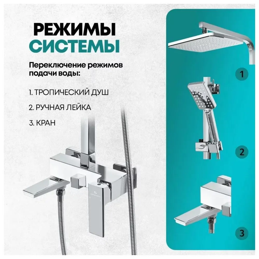 Душевая система Grocenberg GB7008WC, белый/хром