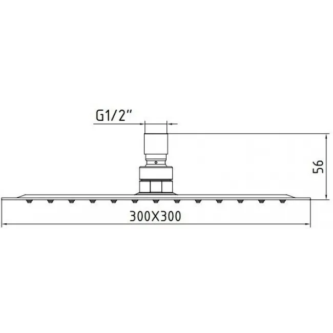 102145013EX+102126699EX SLIM квадратный верхний душ 300x300 мм + держатель верхнего душа 337 мм