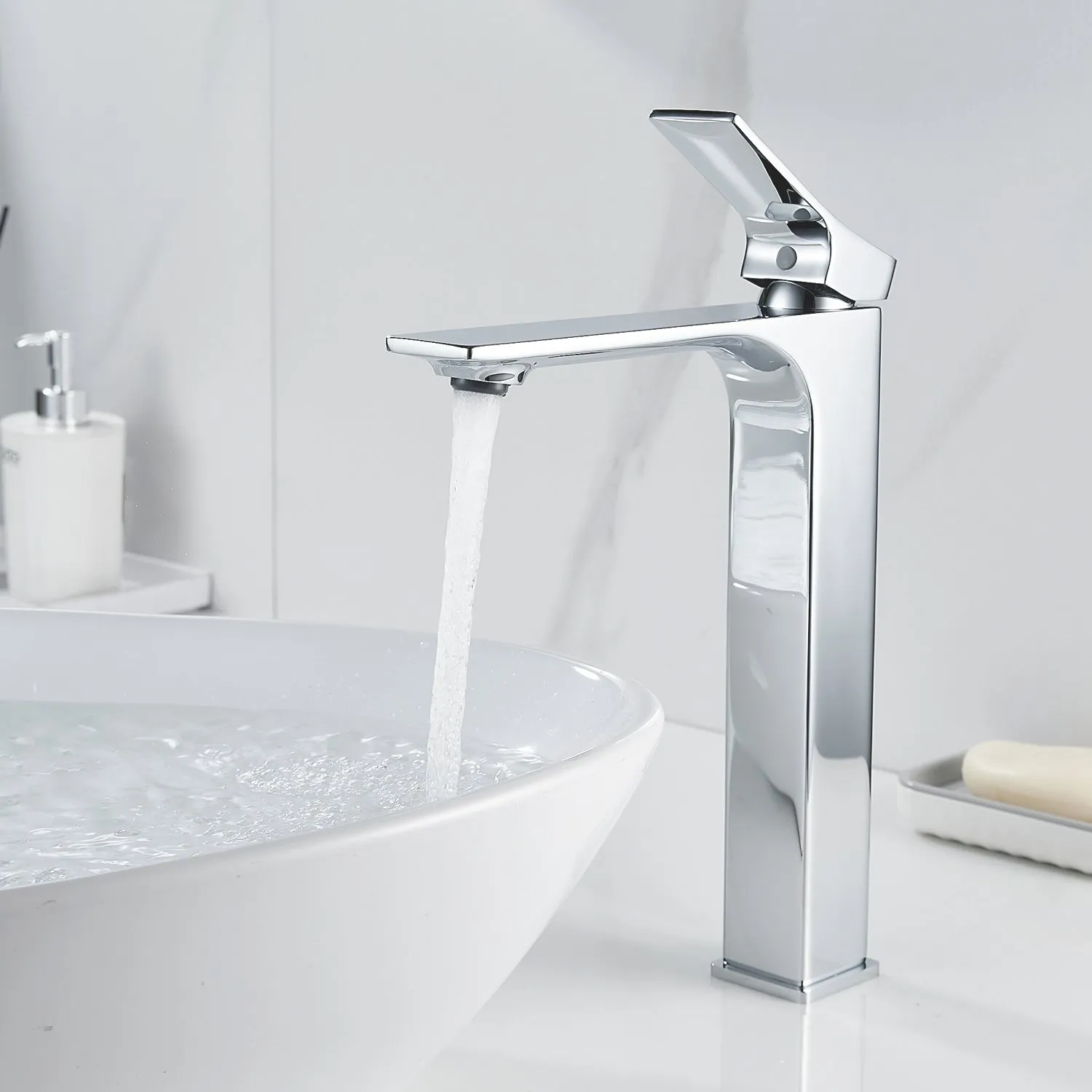 Смеситель для раковины высокий Shevanik S6111, хром