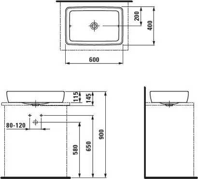 Раковина-чаша Laufen Pro S 60x40 8.1695.2.000.112.1