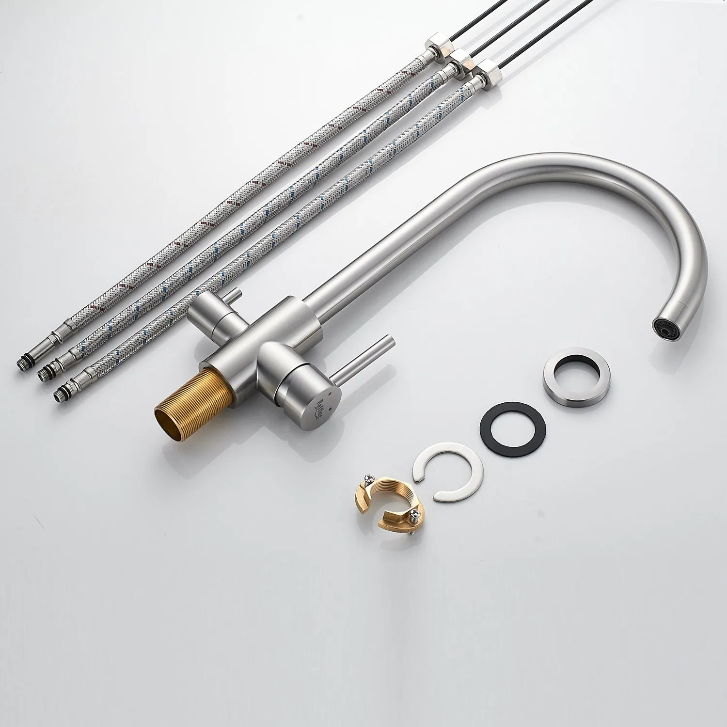 Смеситель для кухни с подключением фильтра воды Raffine F108L, сатин