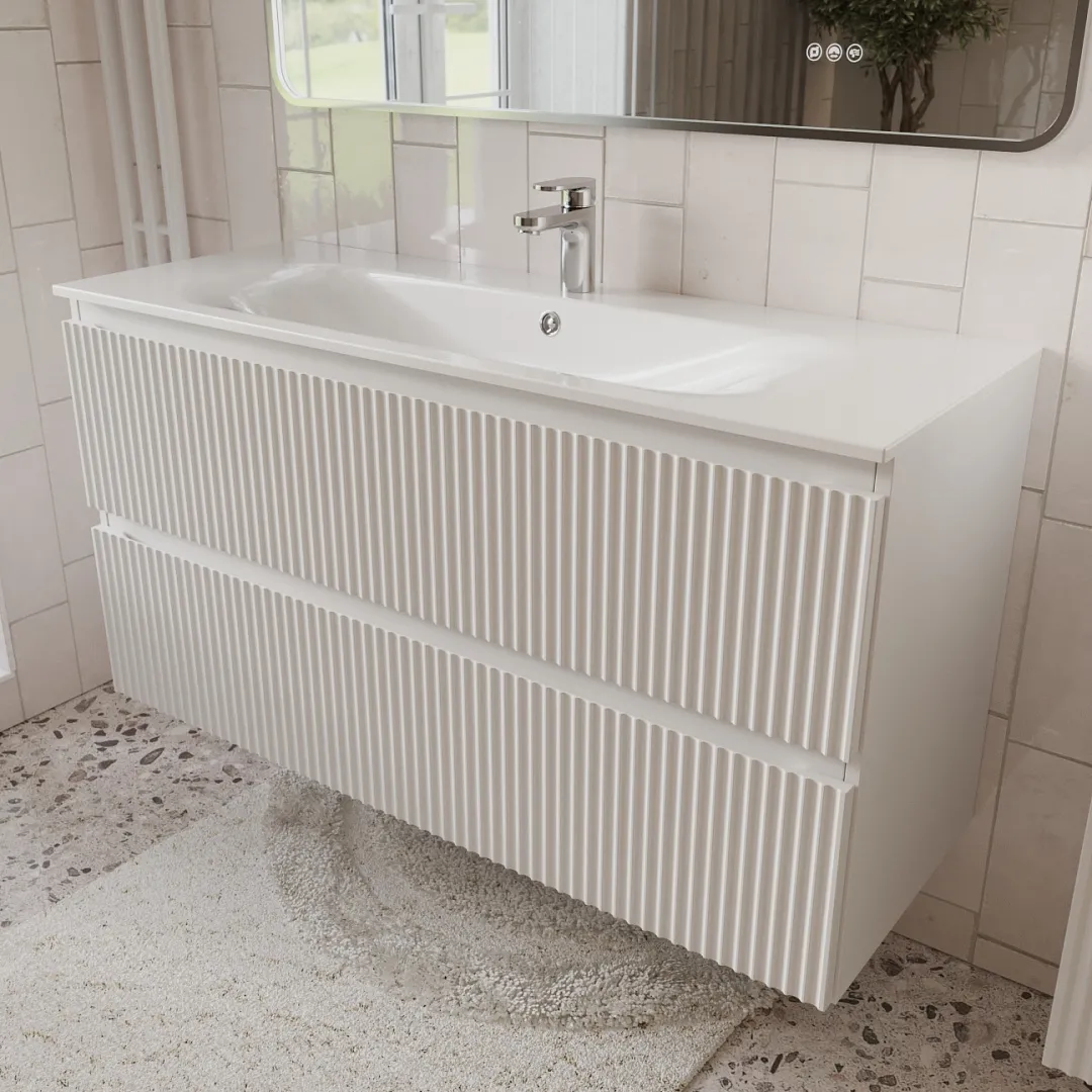 Тумба с раковиной подвесная (120см) Terminus Sicilia SIC101202900301O, белый