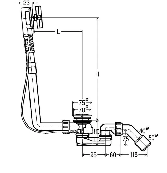 Слив-перелив для ванны Viega Multiplex Visign M5 138561