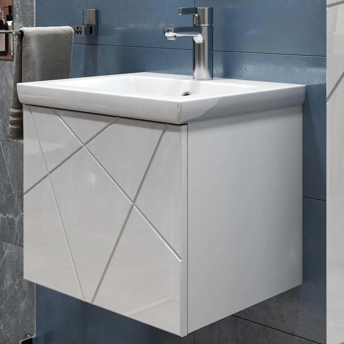 Тумба с раковиной подвесная VIGO Geometry 032, 50 см