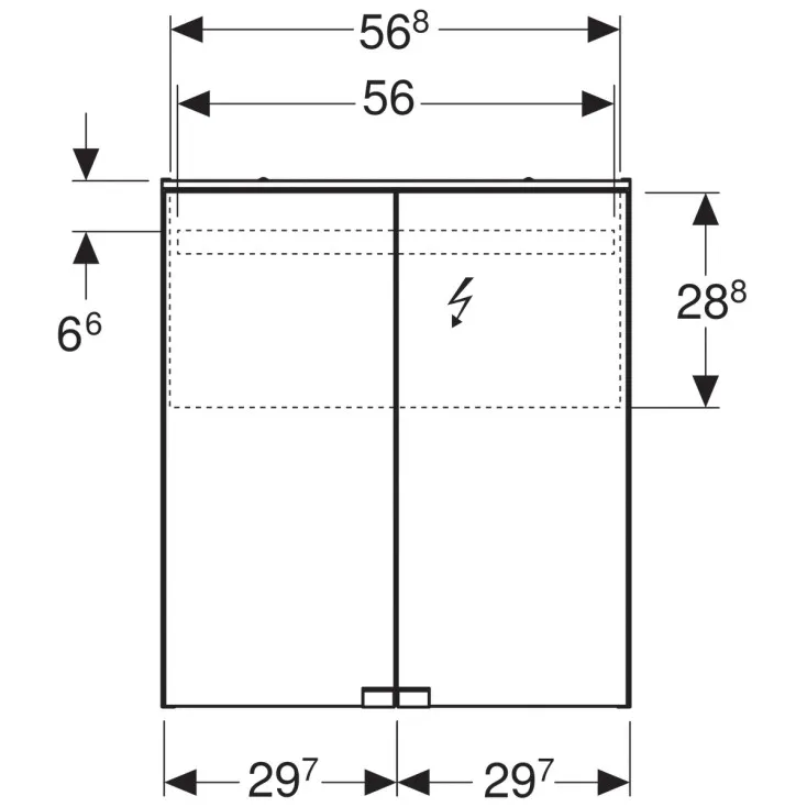 500.273.00.1 Option BASIC Зеркальный шкафчик с подсветкой 600х675х140 мм