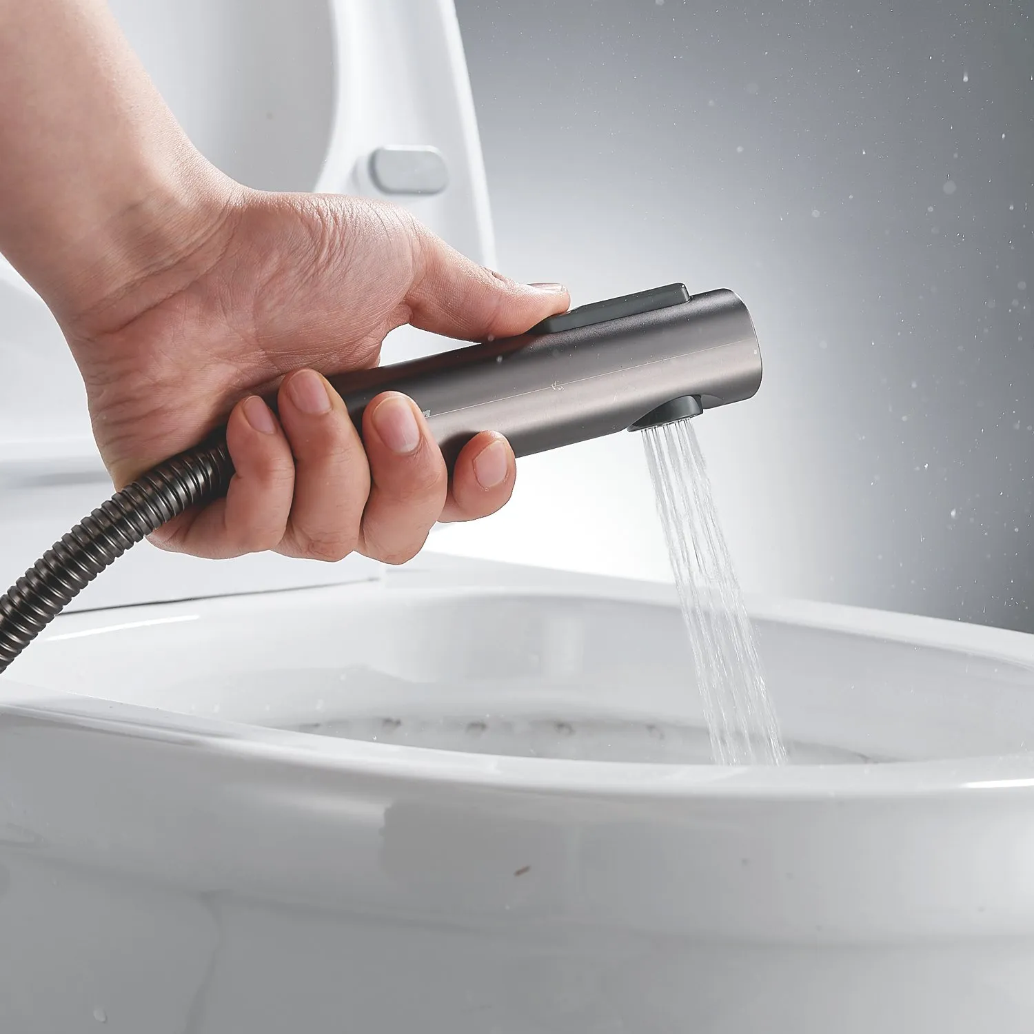 Гигиенический душ со смесителем Shevanik S4005T-1, оружейная сталь