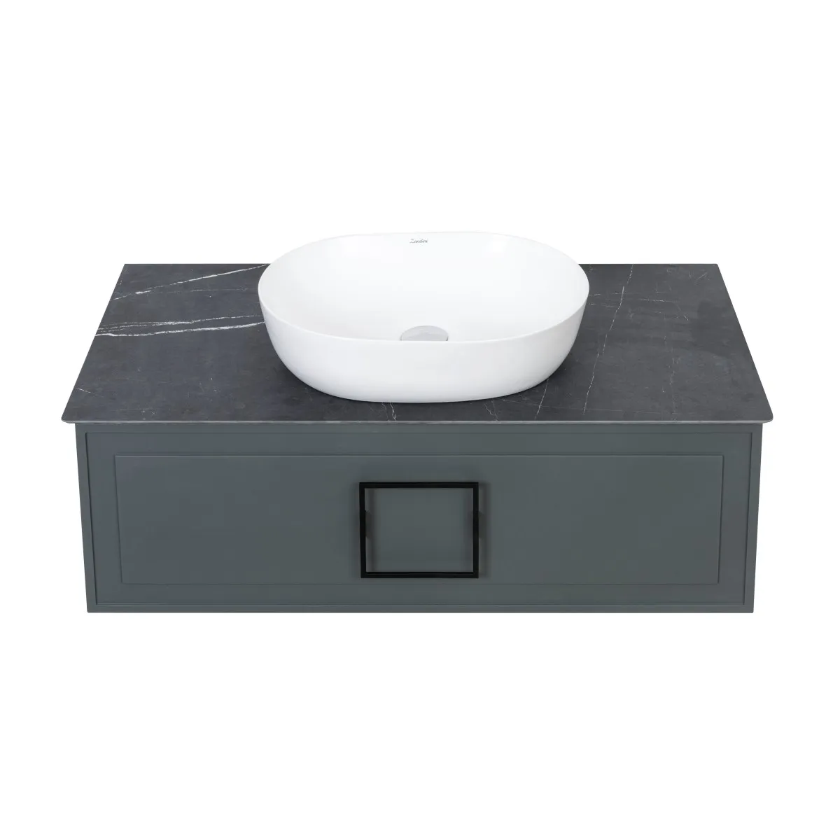 Тумба под раковину подвесная La Fenice Cubo FNC-01-CUB-G-90, серо-зеленая