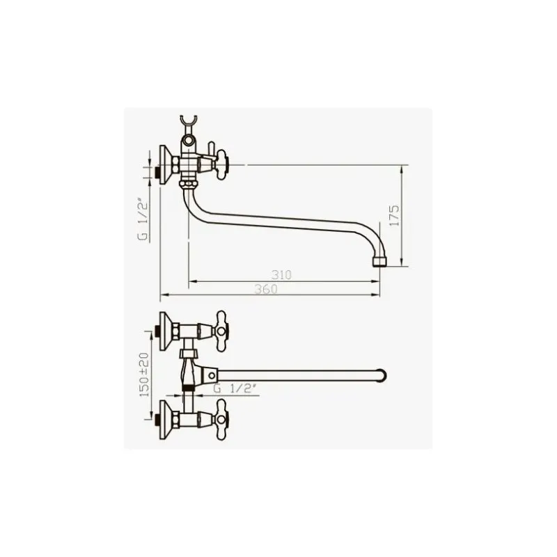 Смеситель для ванны D-Lin D145806, хром